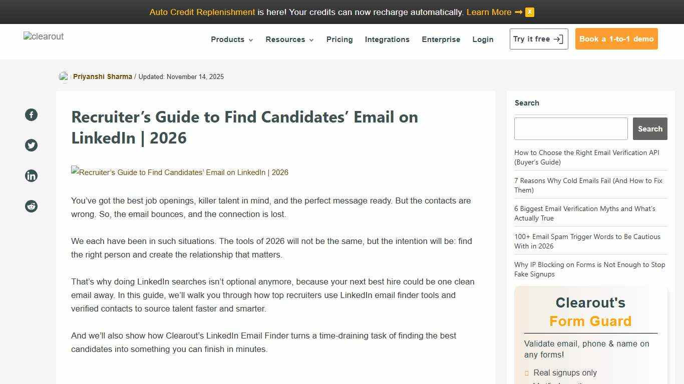 Recruiter's Guide to Find Candidates' Email on LinkedIn 2026