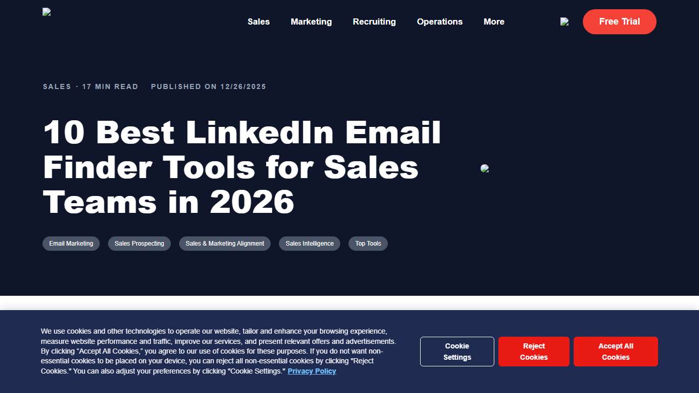LinkedIn Email Finder Tools - Top 10 for Sales in 2026